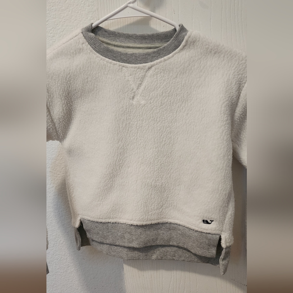 Vineyard Vines White and Gray Crewneck Sweater